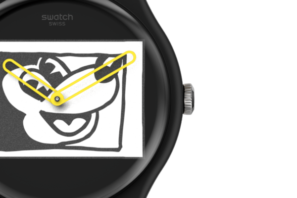 Swatch Mickey Blanc Sur Noir 41mm - immagine 2